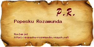 Popesku Rozamunda névjegykártya